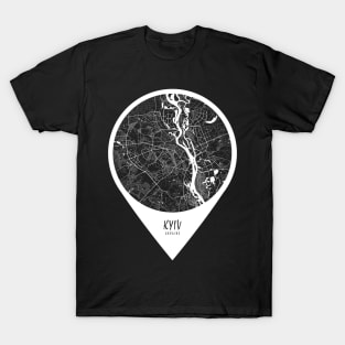 Kyiv, Ukraine City Map - Travel Pin T-Shirt